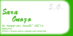 sara onozo business card